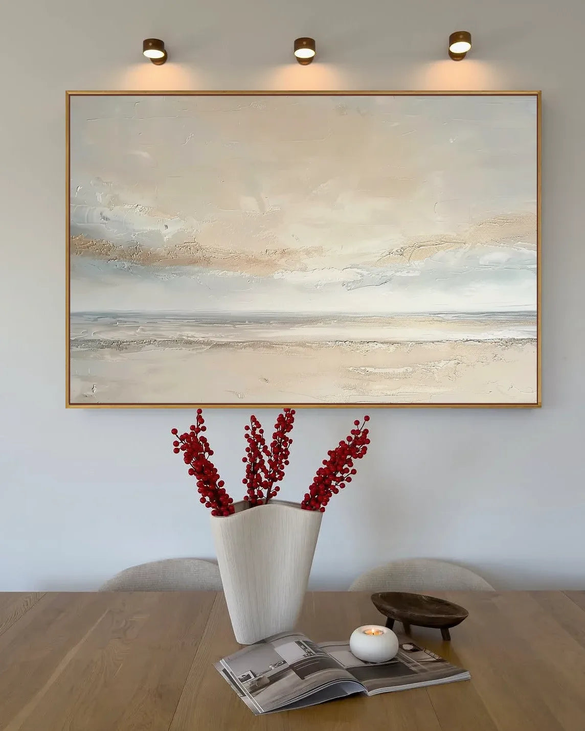 Wide Abstract Wabi Sabi Canvas Painting No.187