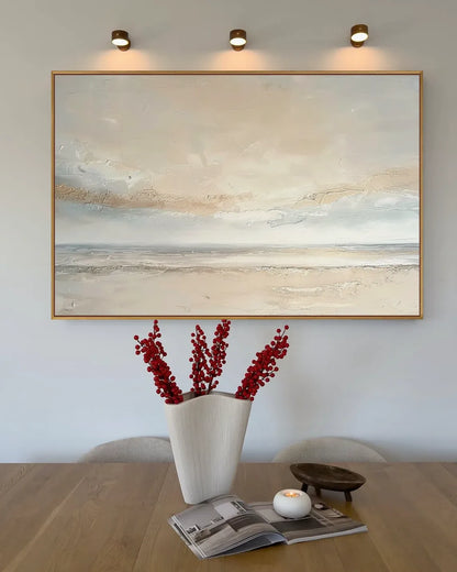 Wide Abstract Wabi Sabi Canvas Painting No.187