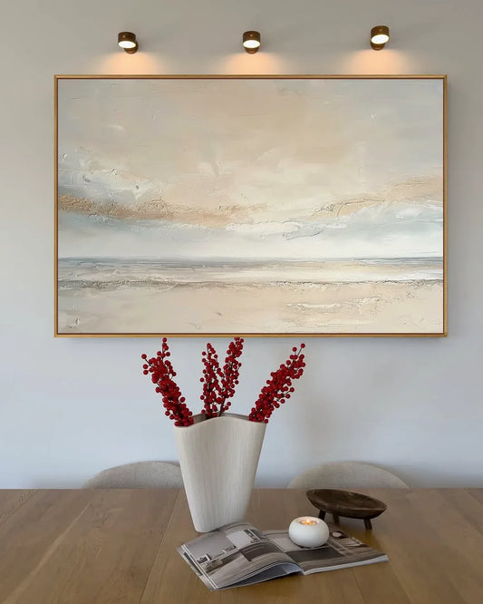 Wide Abstract Wabi Sabi Canvas Painting No.187