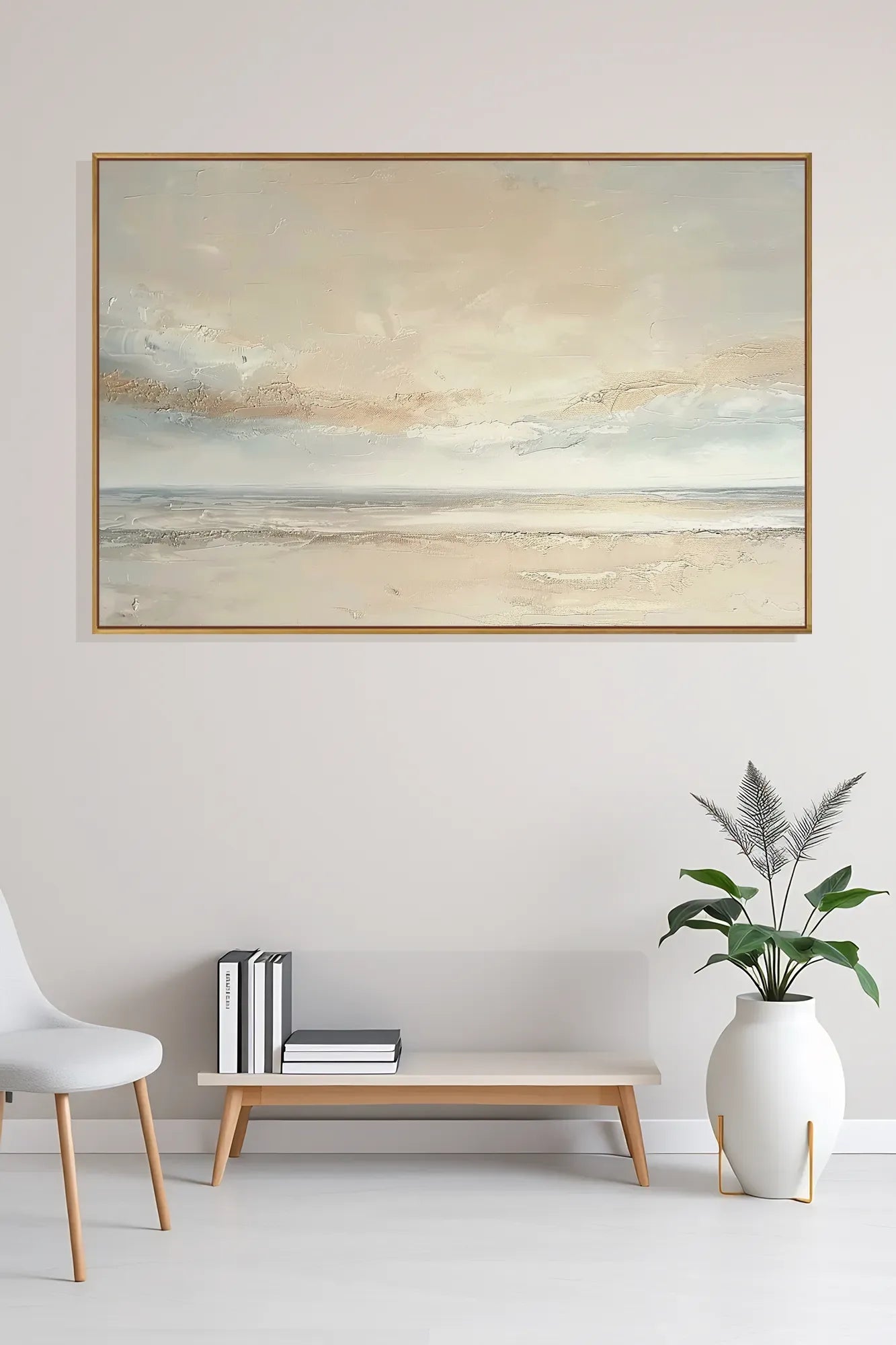Wide Abstract Wabi Sabi Canvas Painting No.187