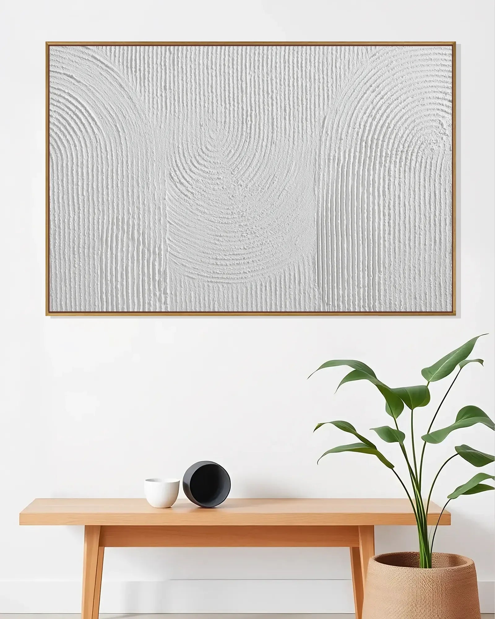 Wide Modern Wabi Sabi Canvas Painting No.197