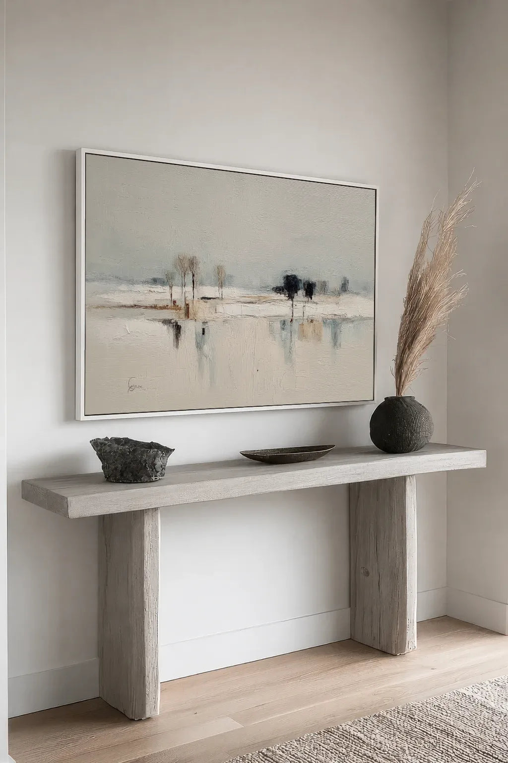 Wide Natural Tone Wabi Sabi Canvas Art No.200