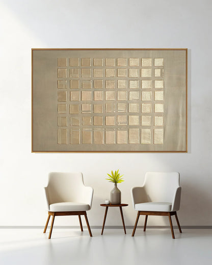 Wide Natural Tone Wabi Sabi Canvas Painting No.202