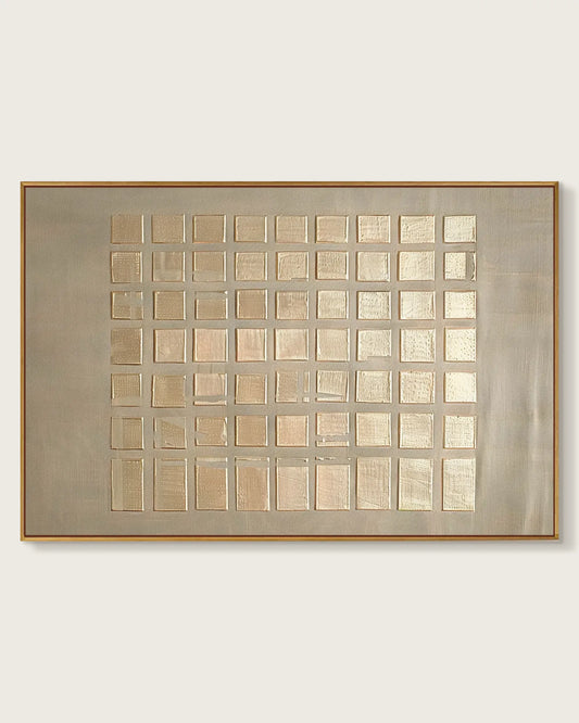 Wide Natural Tone Wabi Sabi Canvas Painting No.202