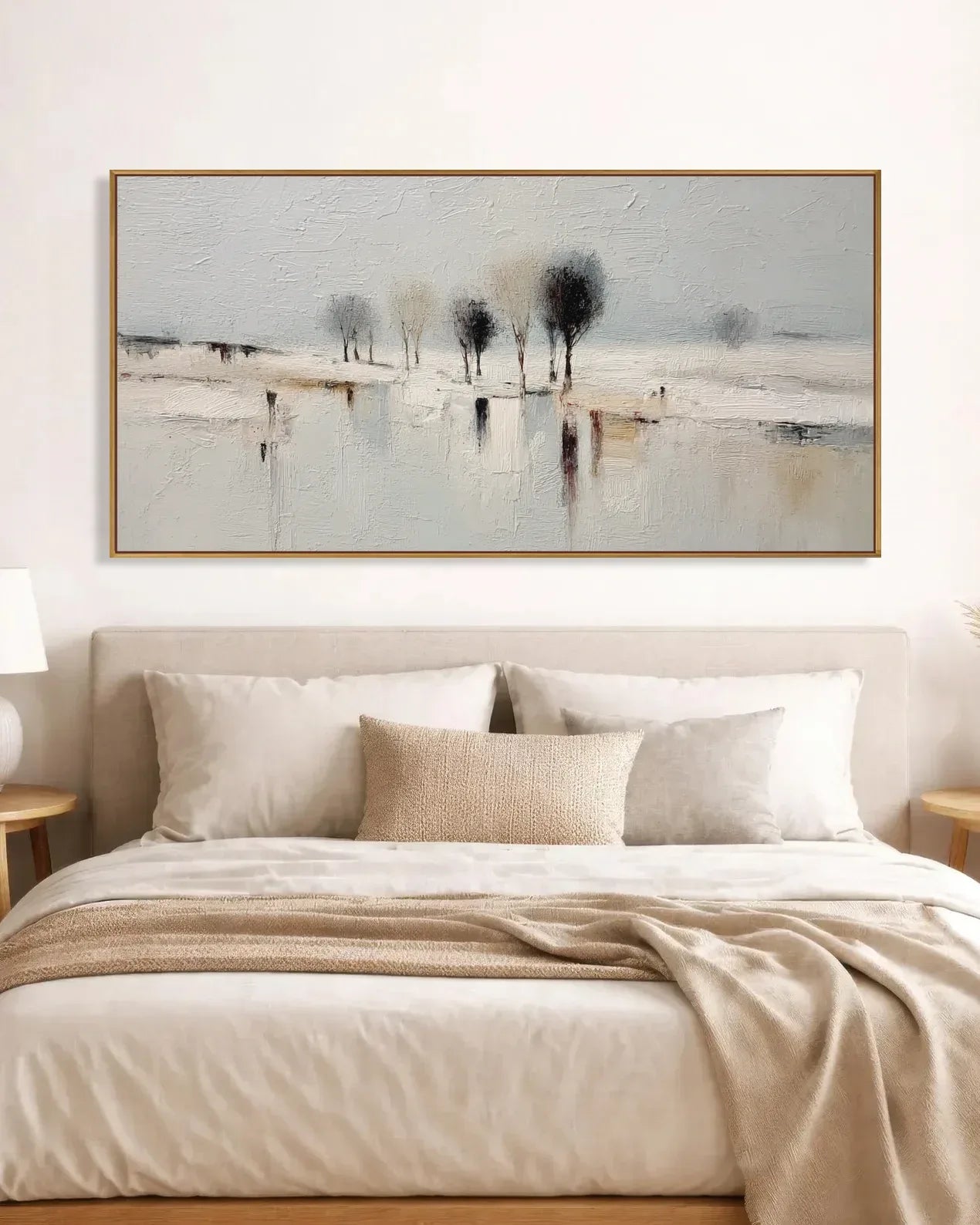 Wide Natural Tone Wabi Sabi Wall Art No.198