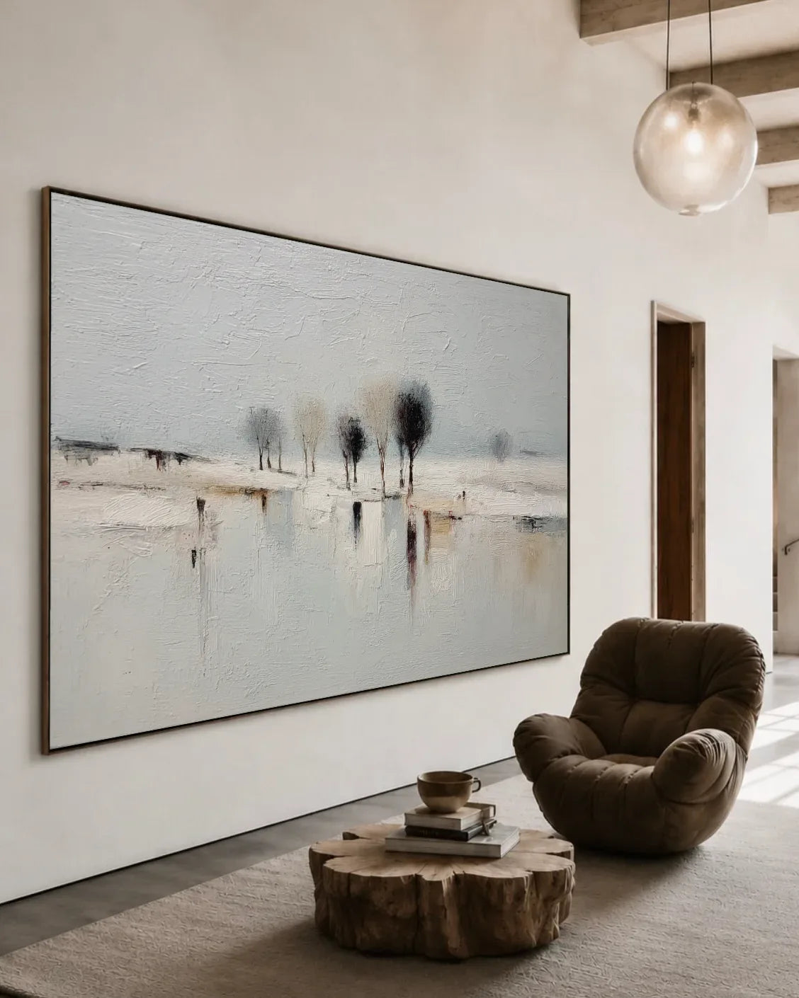 Wide Natural Tone Wabi Sabi Wall Art No.198