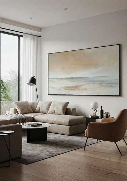 Wide Neutral Wabi Sabi Artwork No.189