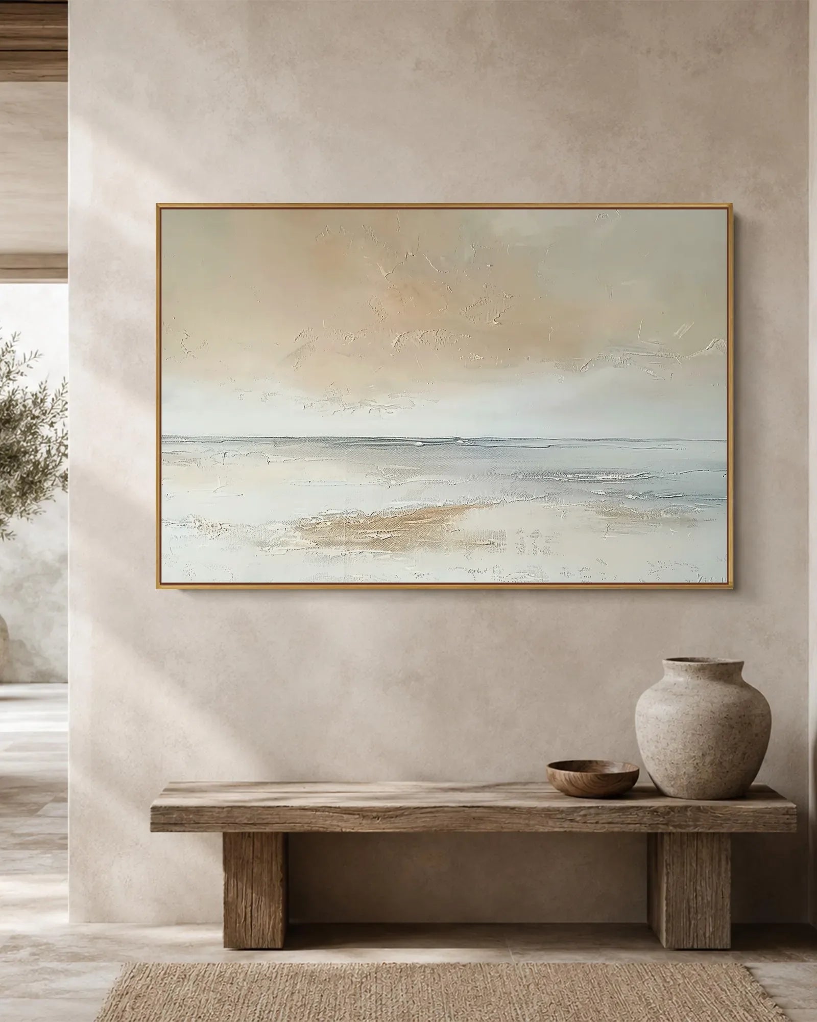 Wide Neutral Wabi Sabi Artwork No.189