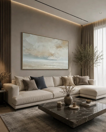 Wide Neutral Wabi Sabi Canvas Art No.190