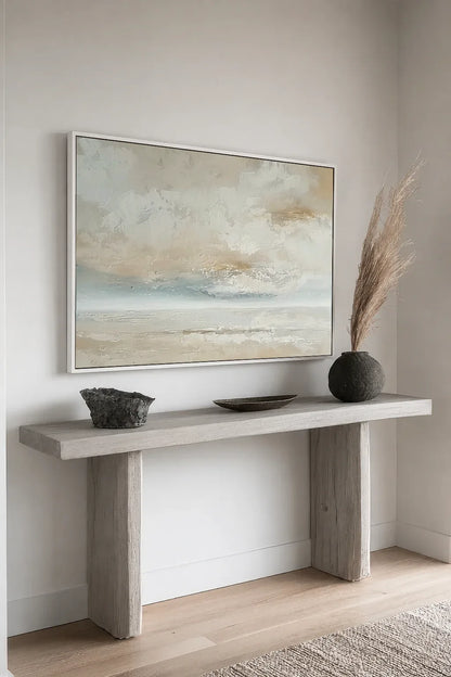 Wide Neutral Wabi Sabi Canvas Art No.190