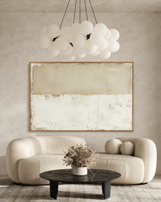 Wide Neutral Wabi Sabi Canvas Painting No.192