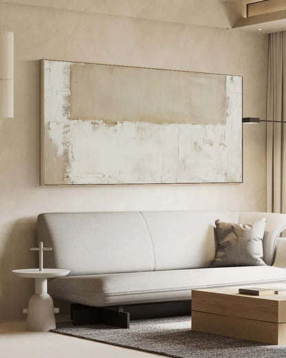 Wide Neutral Wabi Sabi Canvas Painting No.192