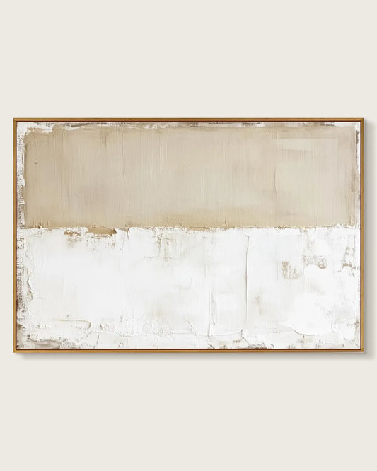 Wide Neutral Wabi Sabi Canvas Painting No.192