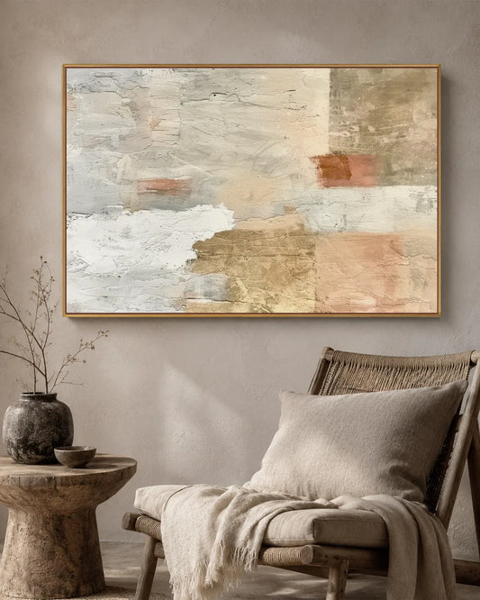 Wide Neutral Wabi Sabi Wall Art No.188