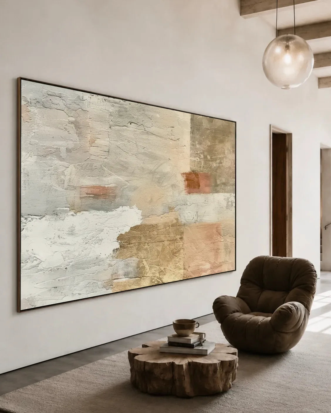 Wide Neutral Wabi Sabi Wall Art No.188