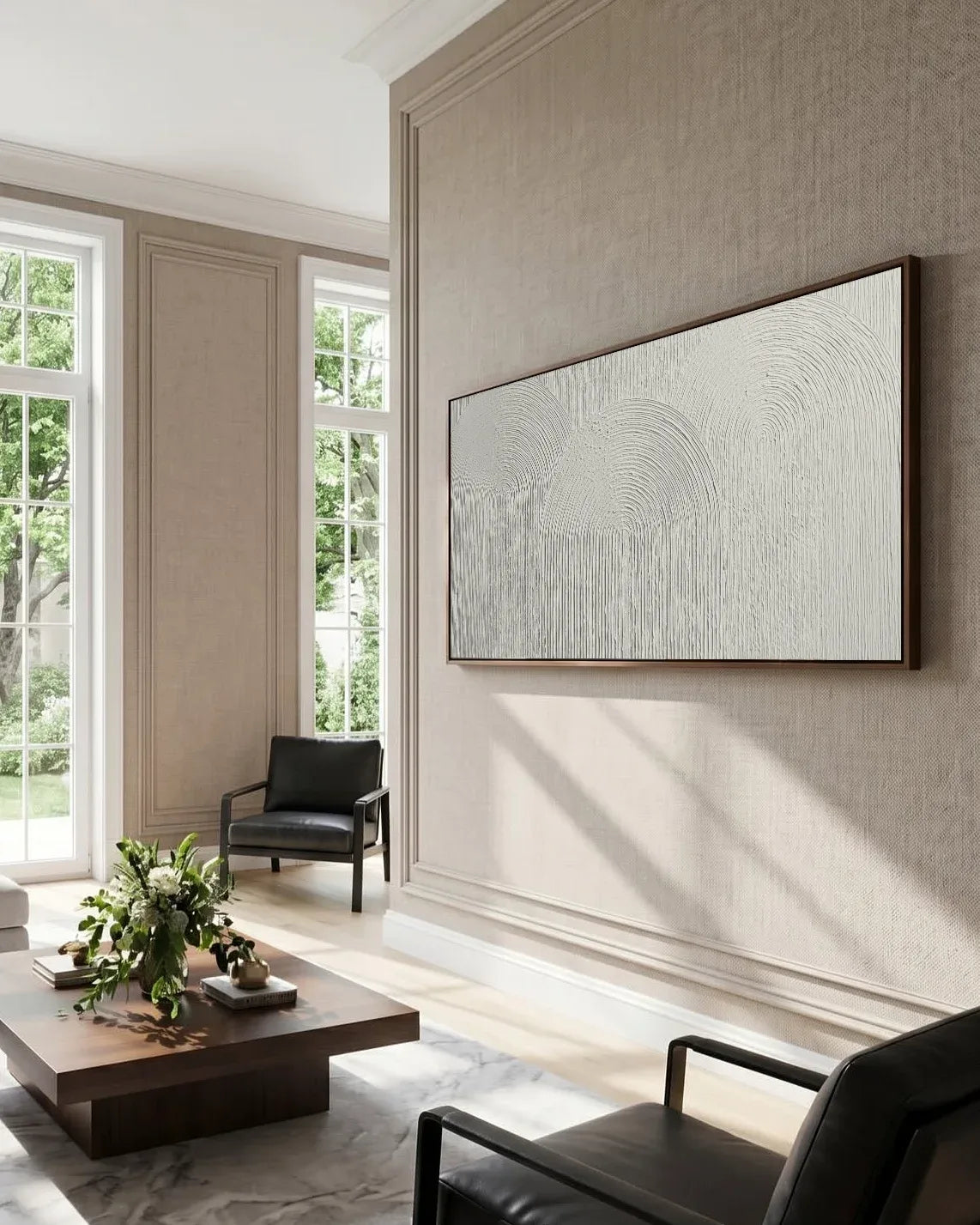 Wide Neutral Wabi Sabi Wall Decor No.191