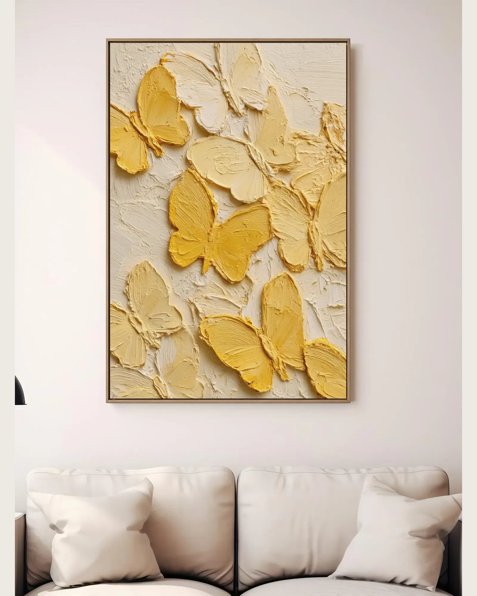 Yellow Butterfly Texture Canvas Art No.117