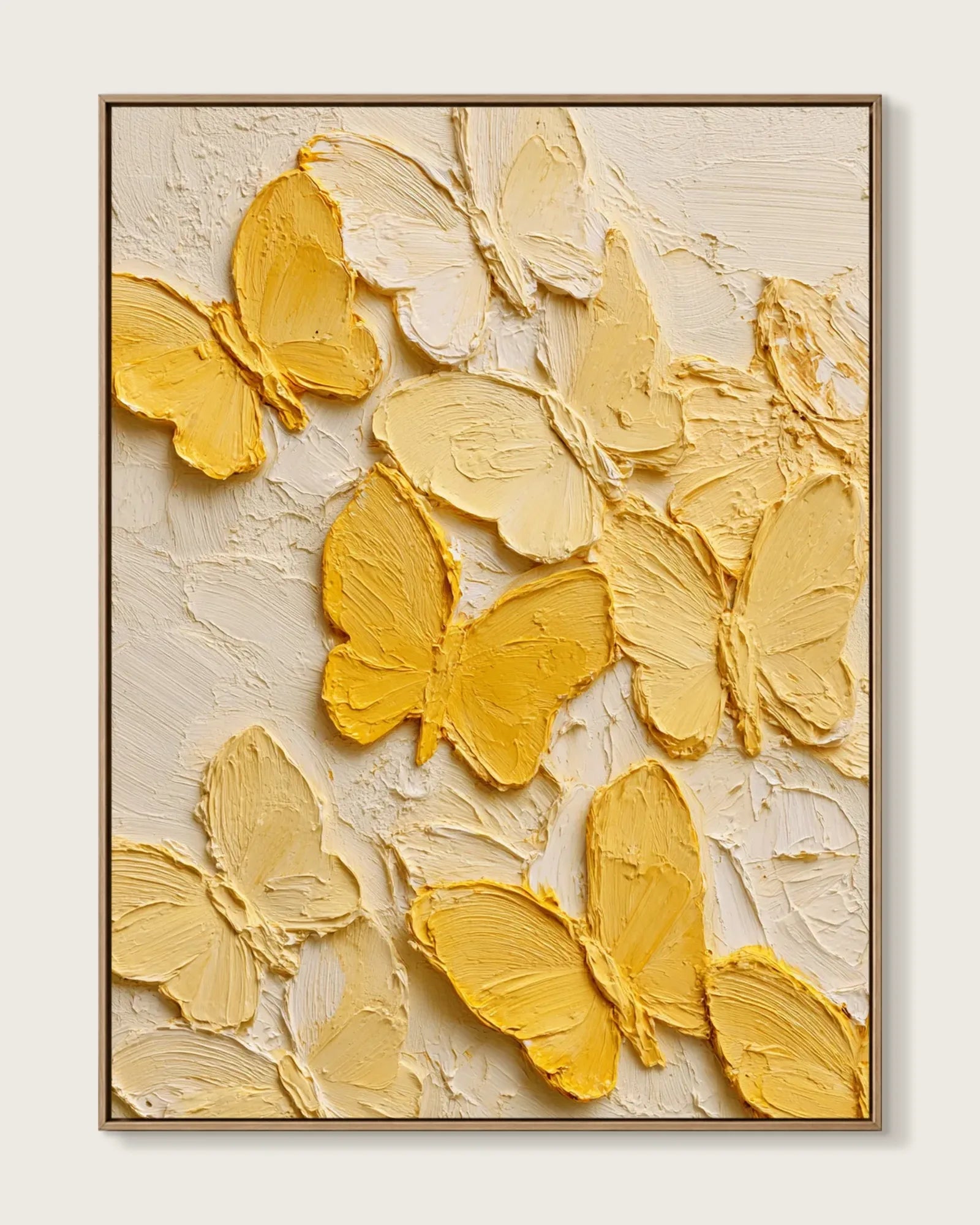 Yellow Butterfly Texture Canvas Art No.117
