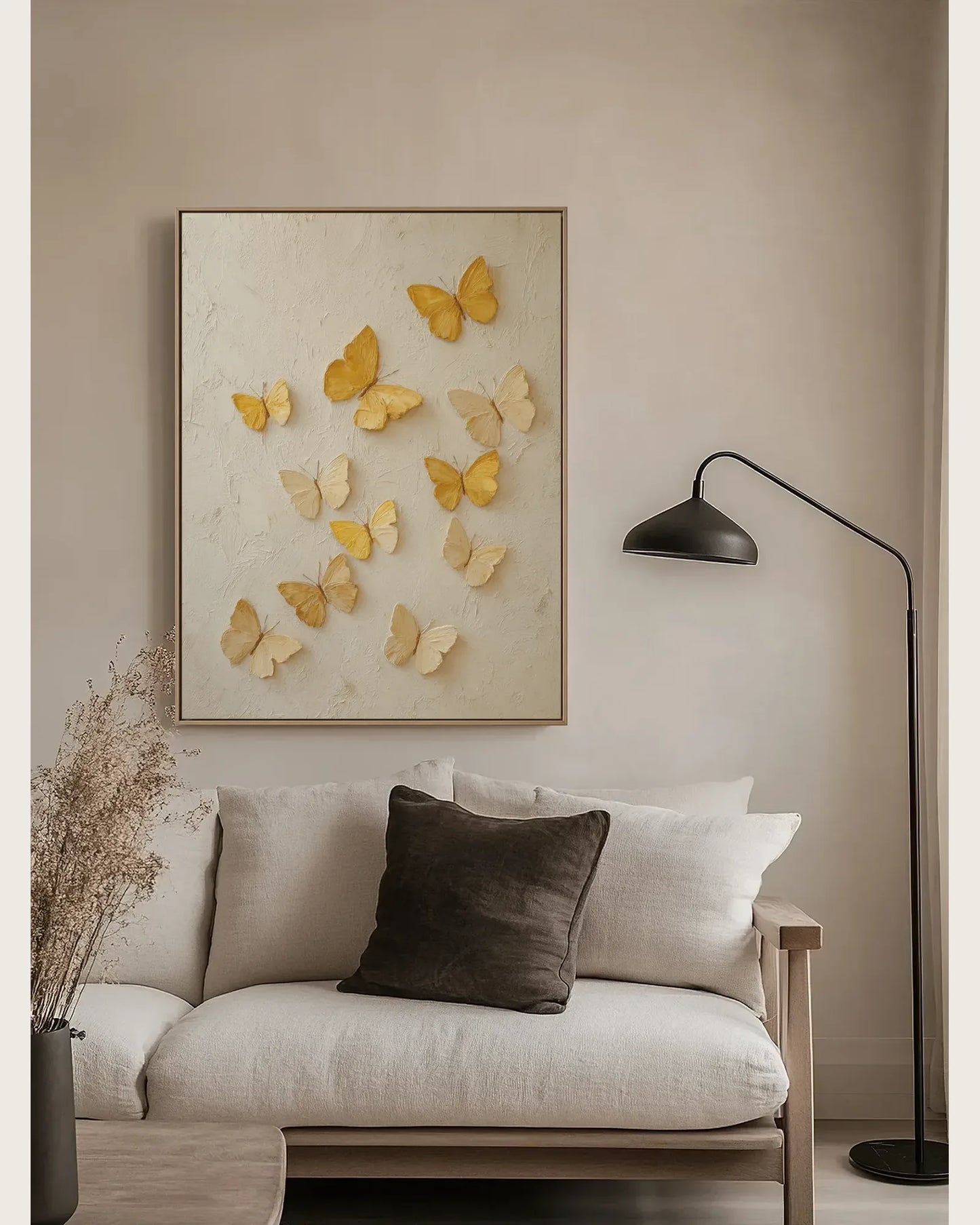 Yellow Butterfly Texture Wall Art No.116