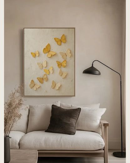 Yellow Butterfly Texture Wall Art No.116
