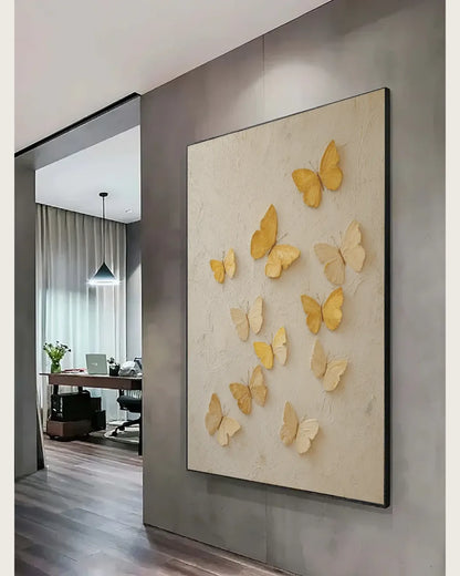 Yellow Butterfly Texture Wall Art No.116