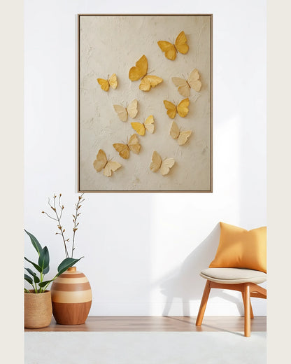 Yellow Butterfly Texture Wall Art No.116
