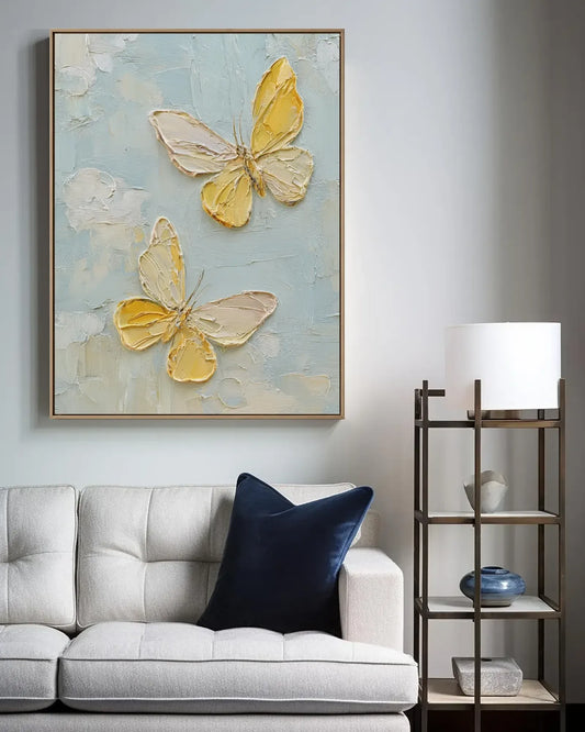 Yellow Butterfly Texture Wall Decor No.119