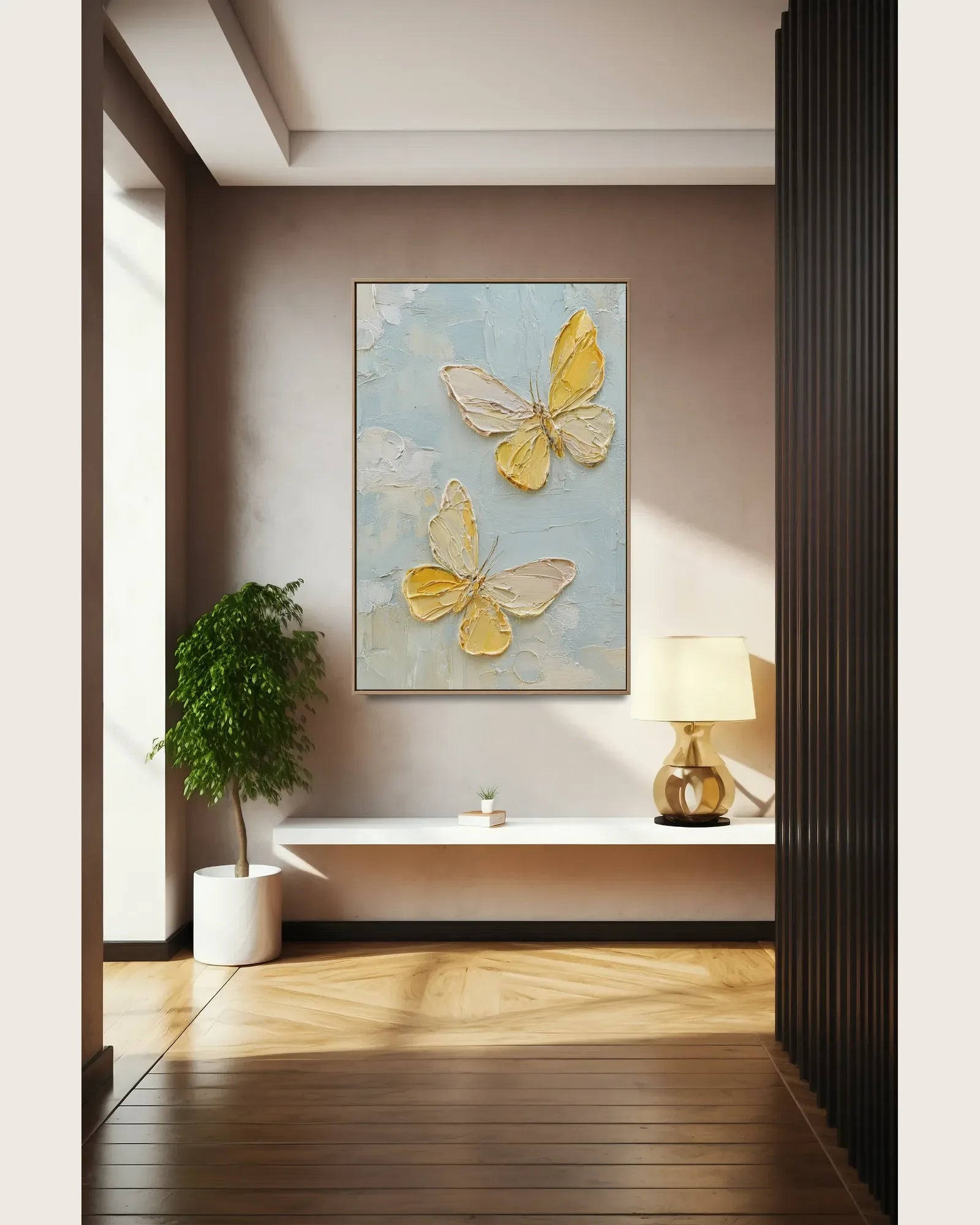 Yellow Butterfly Texture Wall Decor No.119