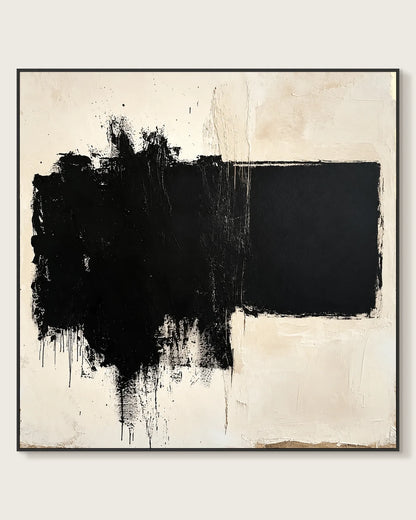 Black And Beige Square Painting No.030