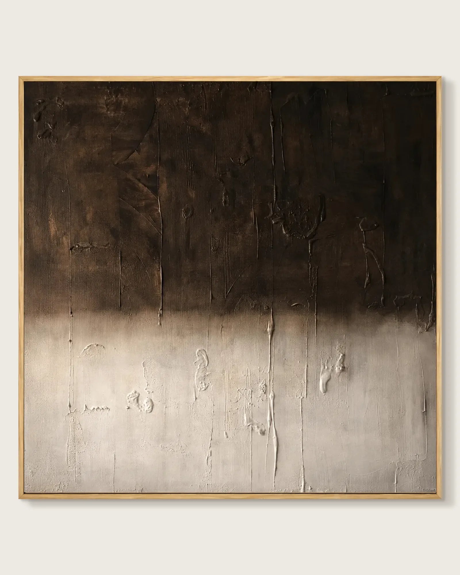 Black And Beige Square Painting