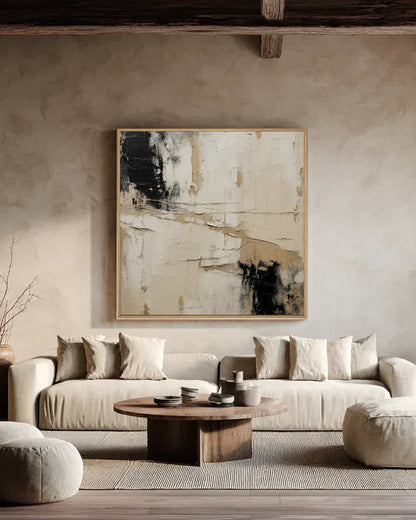 Black And Beige Square Wall Art