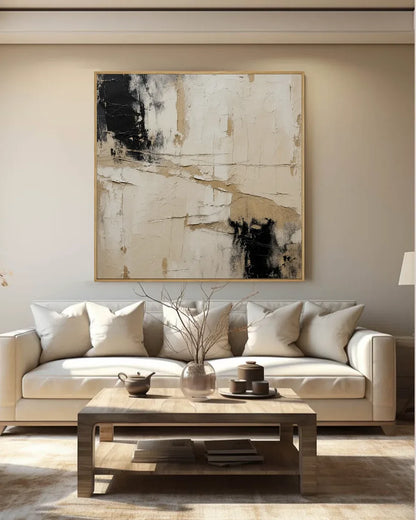 Black And Beige Square Wall Art