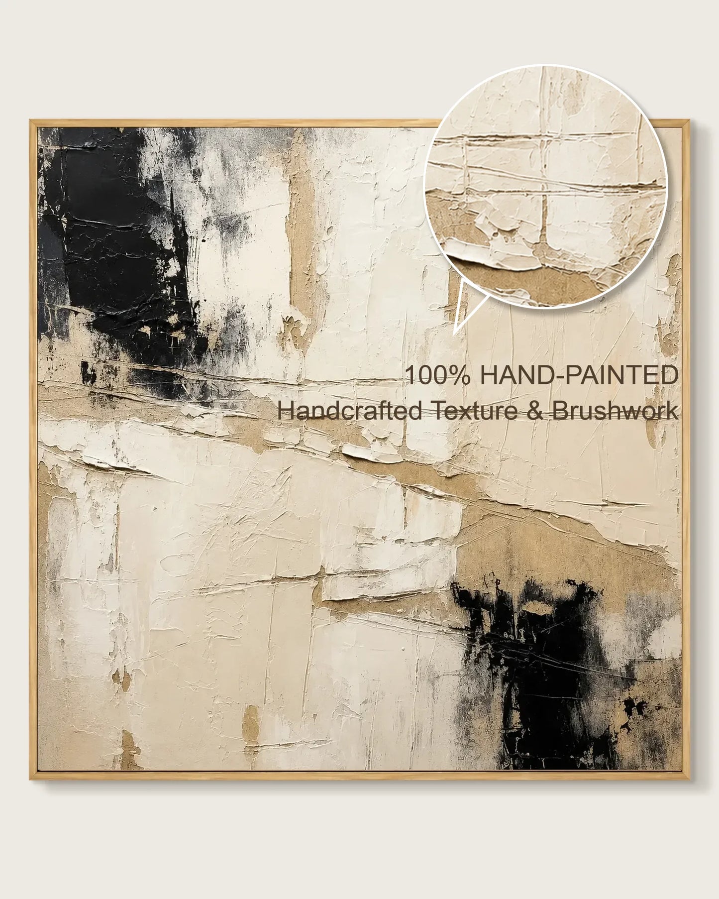 Black And Beige Square Wall Art