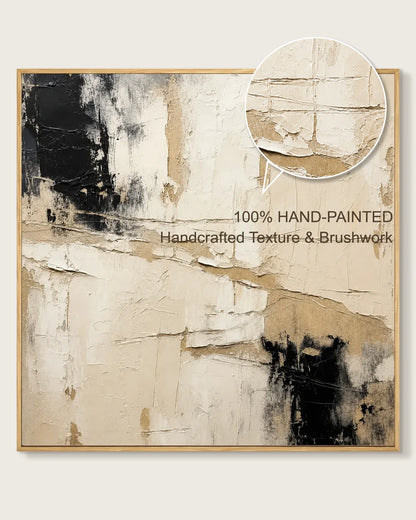 Black And Beige Square Wall Art