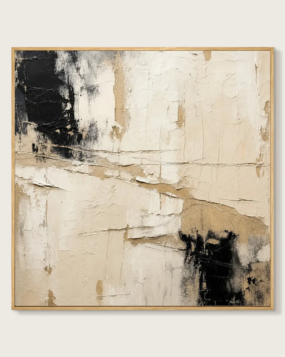 Black And Beige Square Wall Art