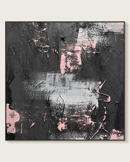 Black And Pink Square Painting No.029
