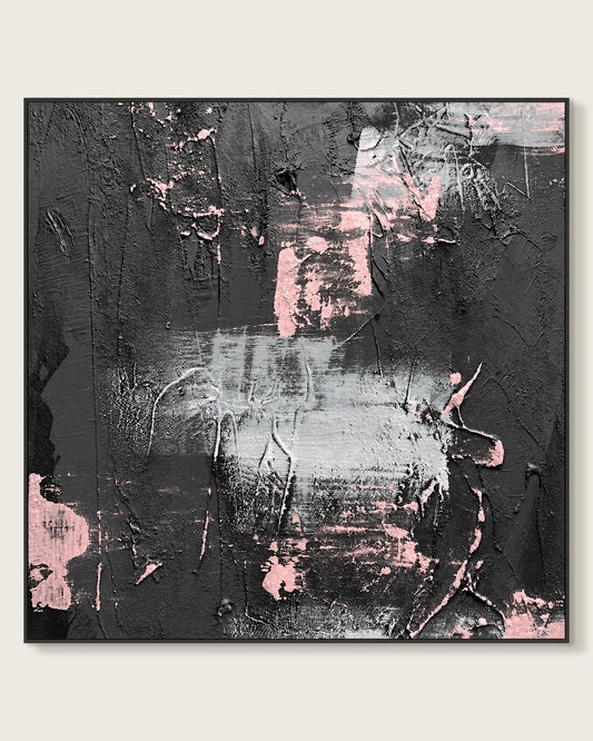 Black And Pink Square Painting No.029