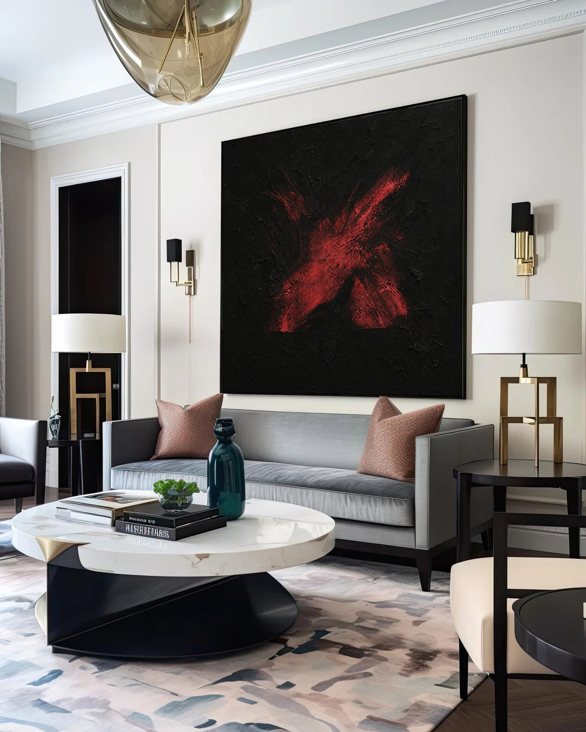 Black And Red Squares Painting No.016