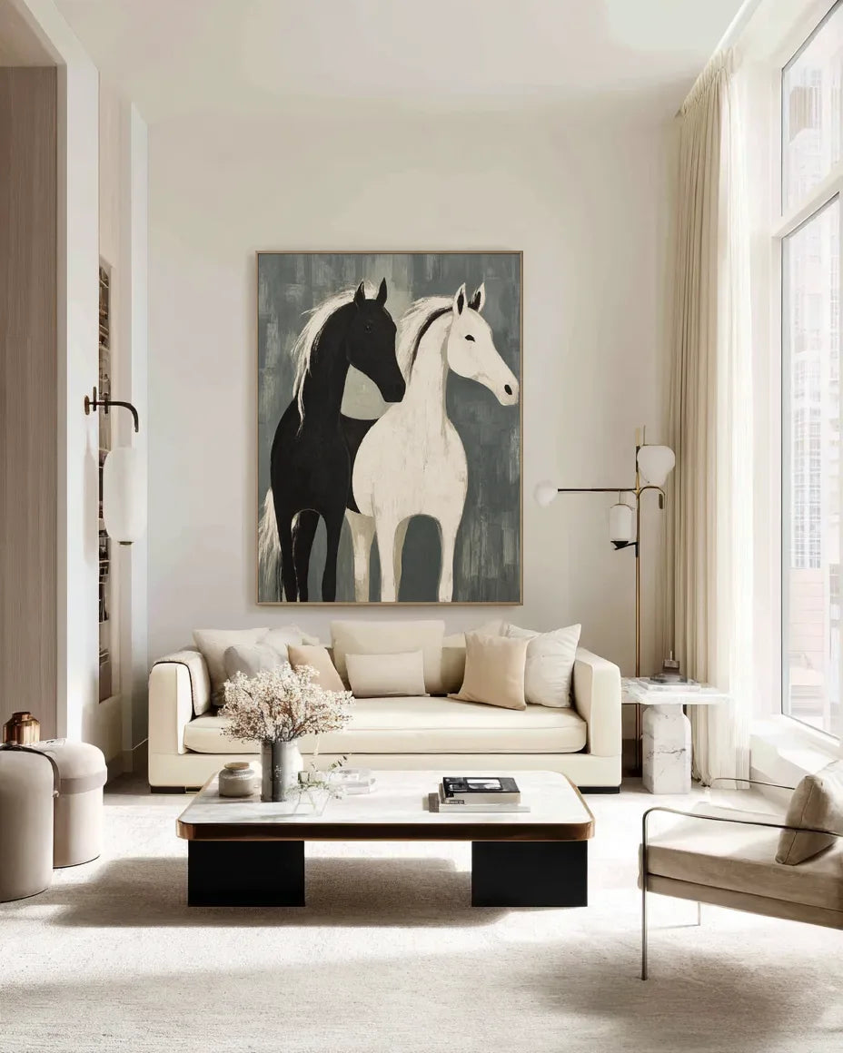Black And White Horses No.029