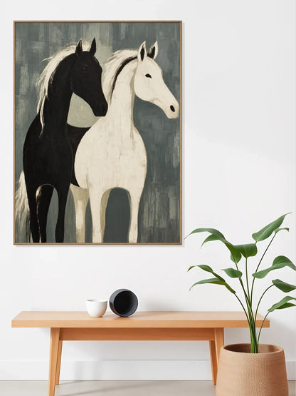 Black And White Horses No.029