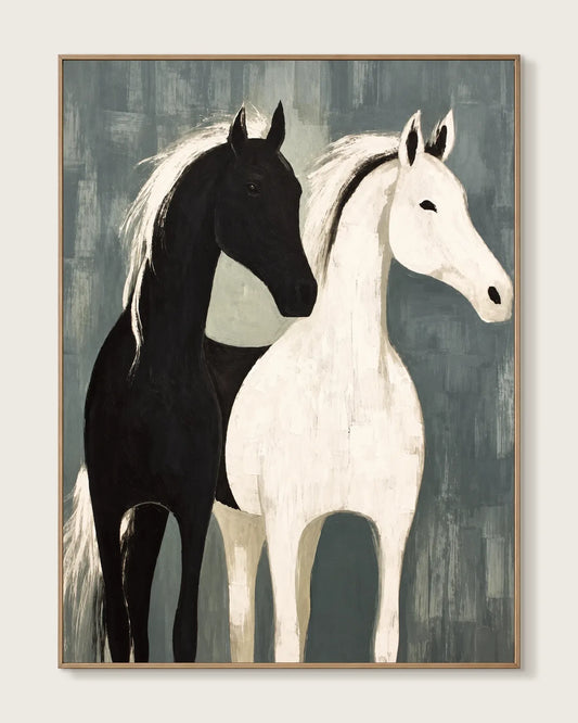 Black And White Horses No.029