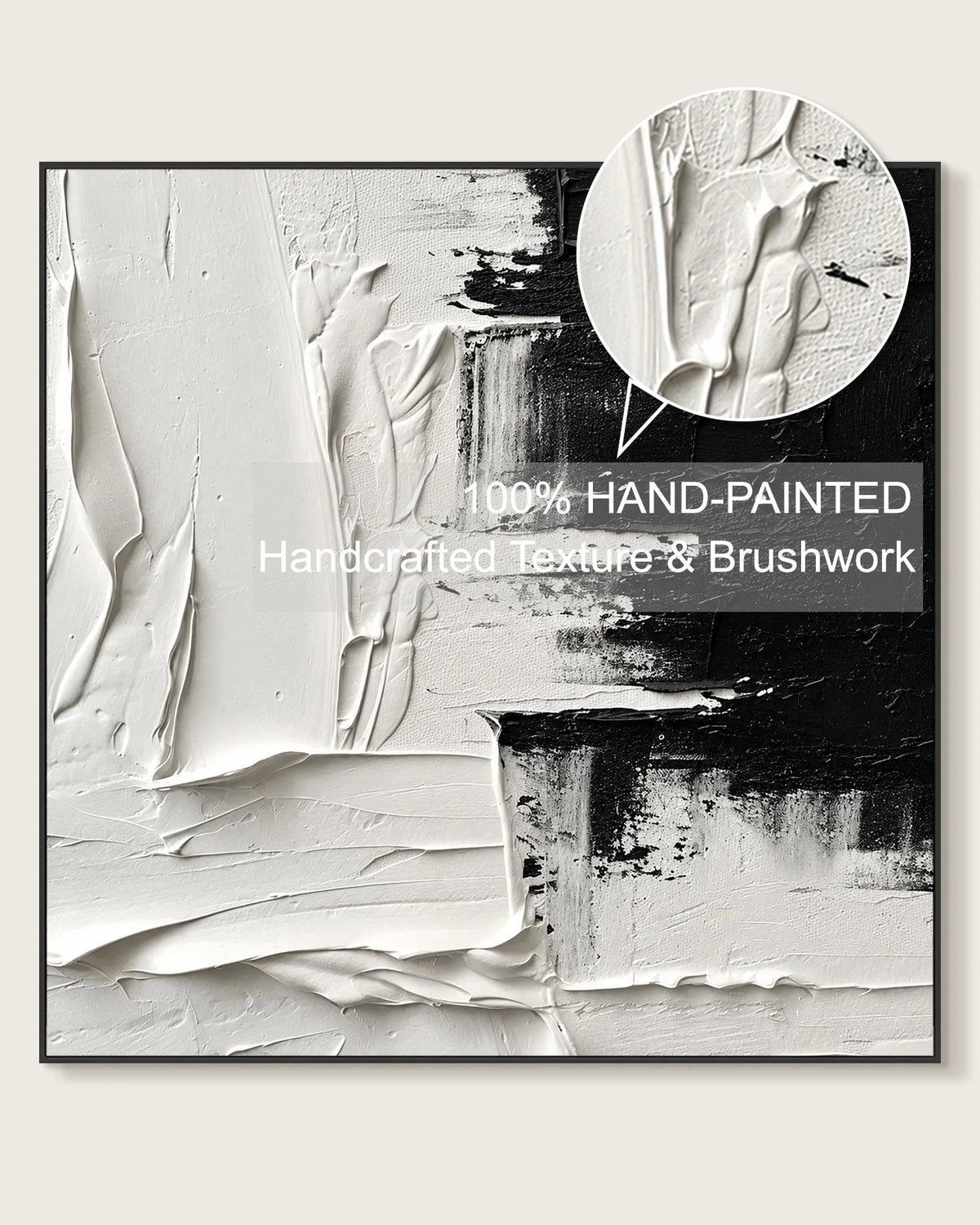 Black And White Square Painting No.010