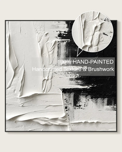 Black And White Square Painting No.010