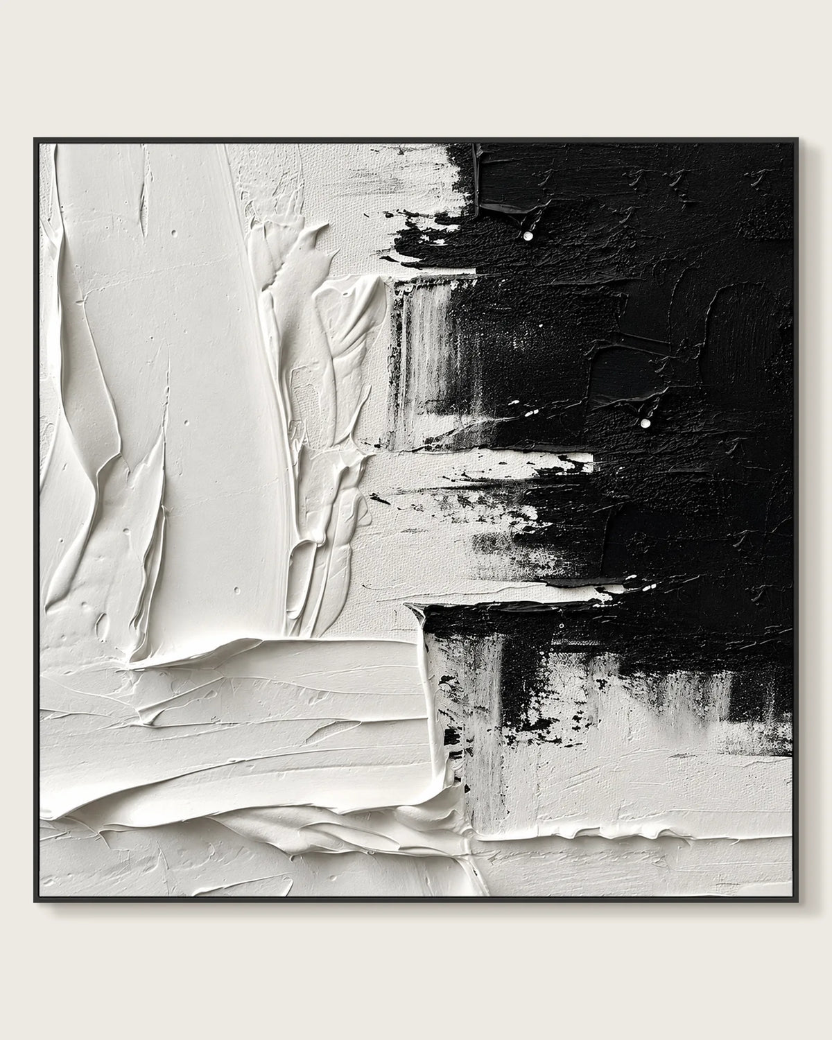 Black And White Square Painting No.010