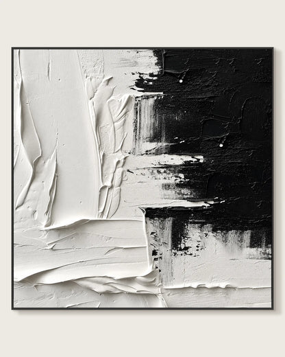 Black And White Square Painting No.010