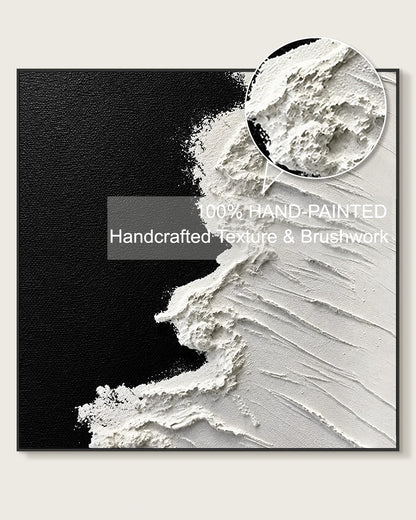 Black And White Square Painting Of Beach No.018