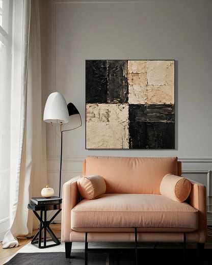Black Square Painting Canvas No.007