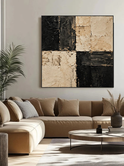 Black Square Painting Canvas No.007