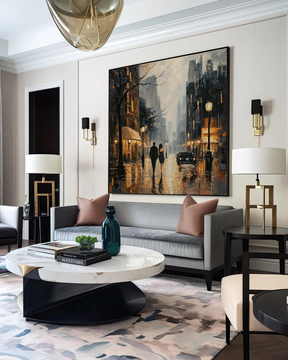 Black Square Painting Of City Life No.028