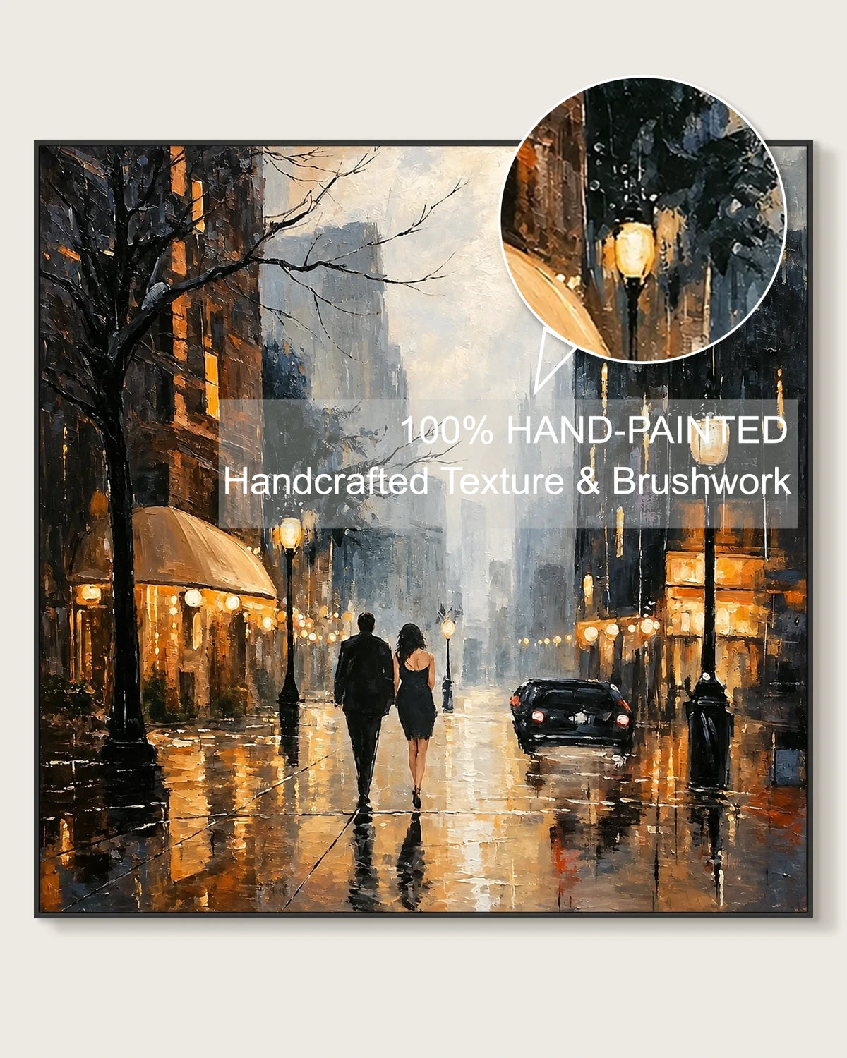 Black Square Painting Of City Life No.028